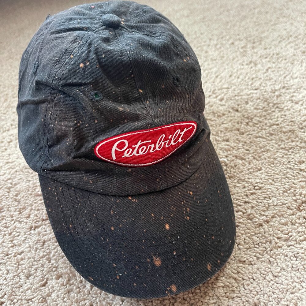 Peterbilt Bleach Splatter Distressed Trucker Hat … - image 2